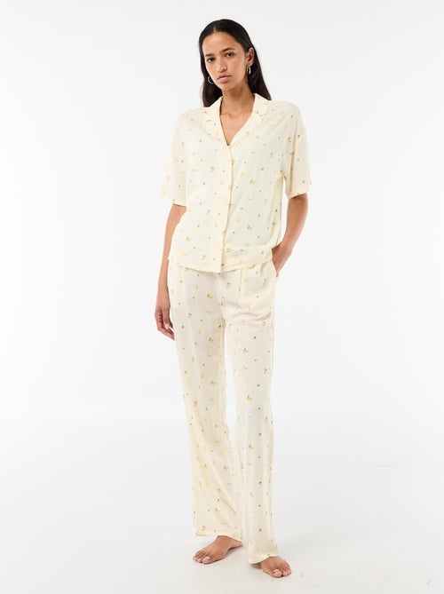 Ensemble chemisier de nuit rayé all-over - Kiabi