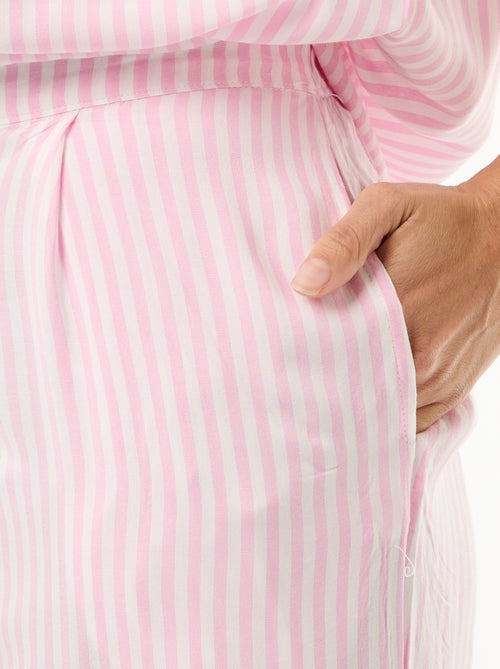 Ensemble chemisier de nuit rayé - Kiabi