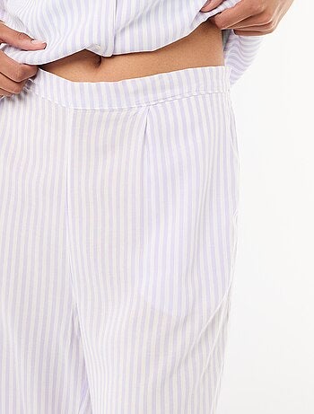 Ensemble chemisier de nuit rayé