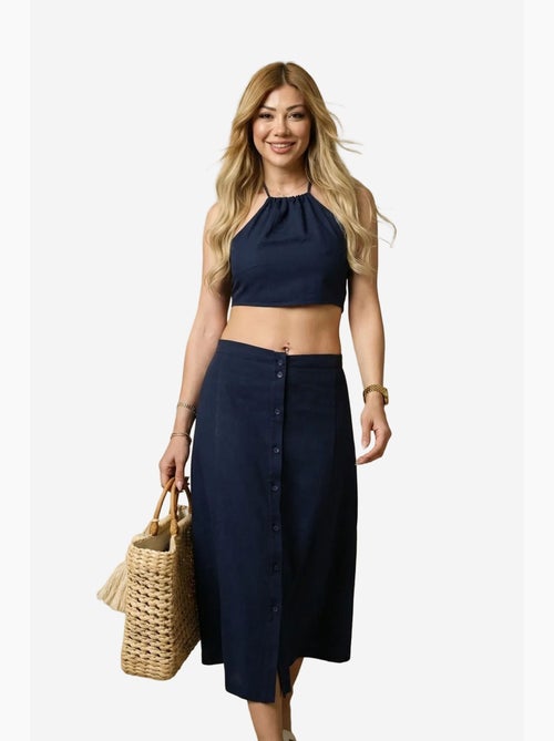Ensemble coord deux pièces en coton, viscose et lin my fashion - Kiabi