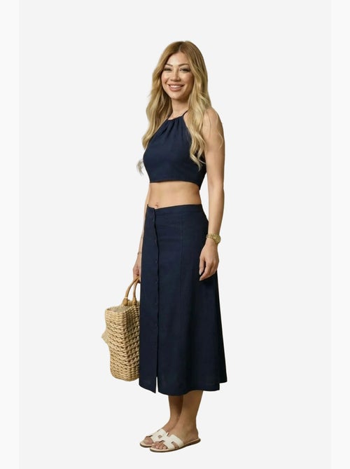Ensemble coord deux pièces en coton, viscose et lin my fashion - Kiabi