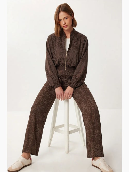 Ensemble coordonné bomber taille haute imprimé léopard istanbul - Kiabi