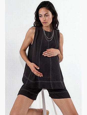 Ensemble coordonné décontracté avec détails de couture hiccup