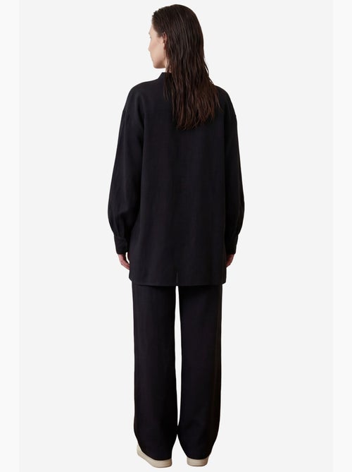 Ensemble coordonné deux pièces à jambes larges et col en v boutonné my fashion - Kiabi