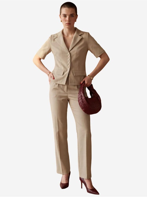 Ensemble coordonné deux pièces avec col de veste my fashion - Kiabi