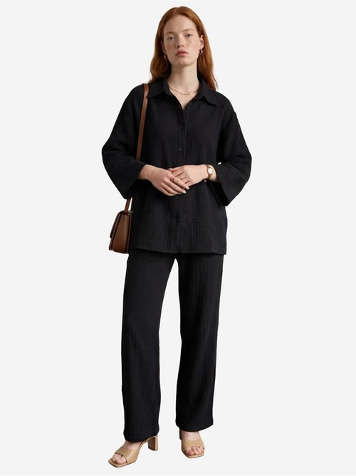 Ensemble coordonné deux pièces en coton tissé avec fermeture à boutons my fashion - Kiabi