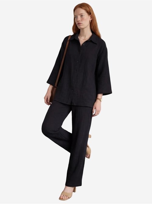 Ensemble coordonné deux pièces en coton tissé avec fermeture à boutons my fashion - Kiabi
