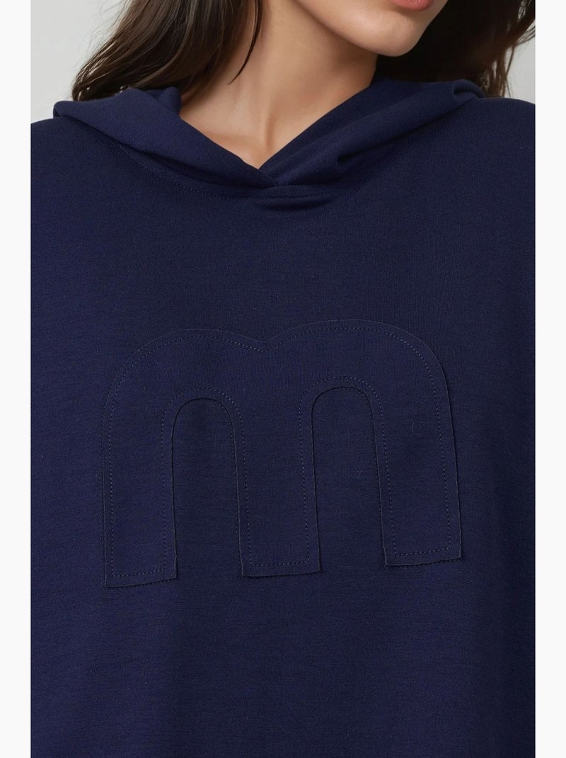 Ensemble coordonné deux pièces oversize à capuche et taille haute hiccup Bleu marine - Kiabi