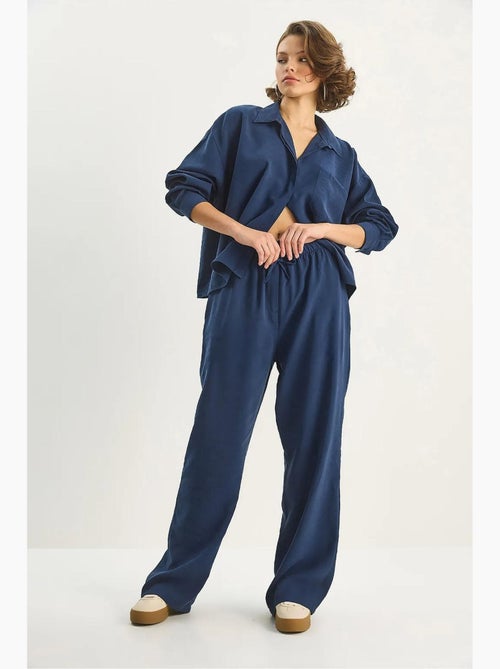 Ensemble coordonné deux pièces taille haute jambes larges lucci - Kiabi