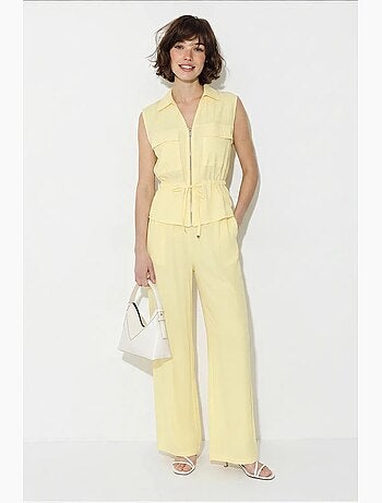 Ensemble coordonné élégant deux pièces avec gilet et pantalon large lucci