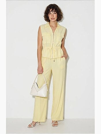 Ensemble coordonné élégant deux pièces avec gilet et pantalon large lucci