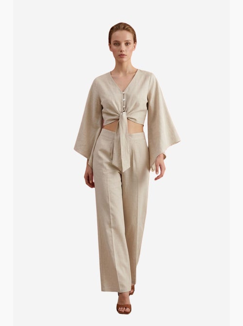Ensemble coordonné en coton avec détail noué my fashion - Kiabi