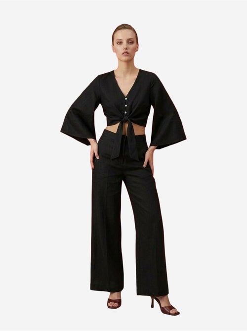 Ensemble coordonné en coton avec détail noué my fashion - Kiabi