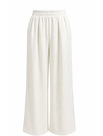 Ensemble coordonné en maille taille haute à jambe large avec encolure bateau mixray