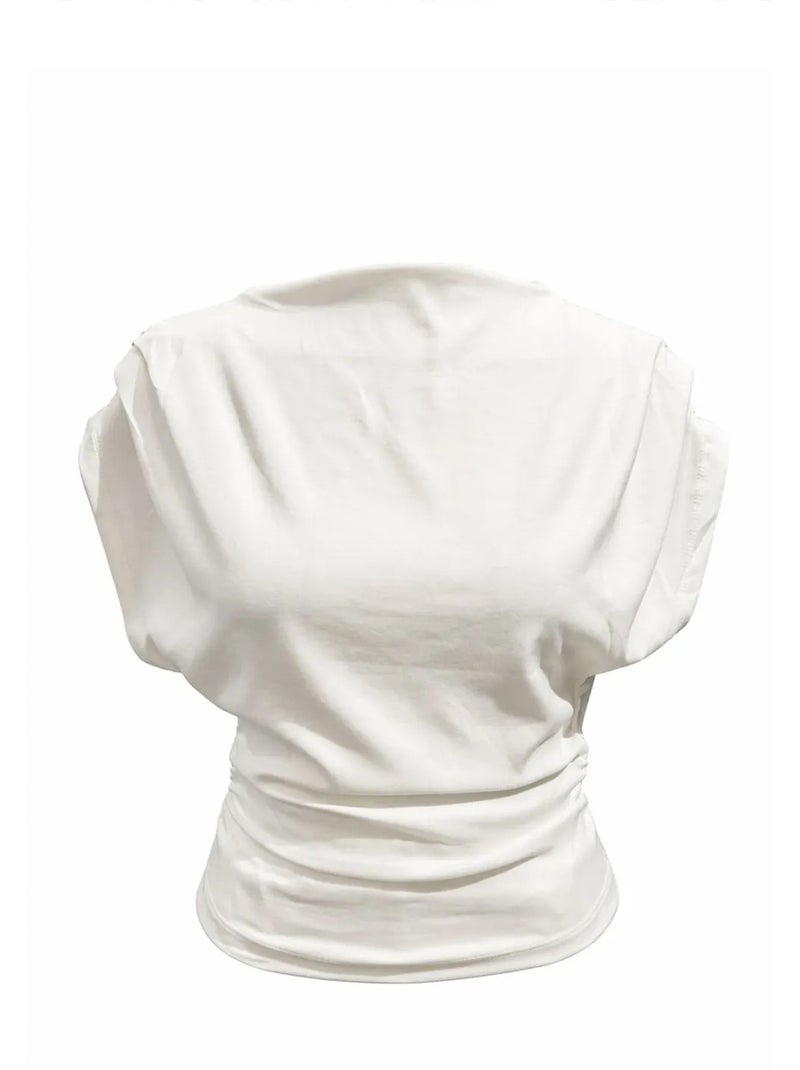 Ensemble coordonné en maille taille haute à jambe large avec encolure bateau mixray Blanc - Kiabi