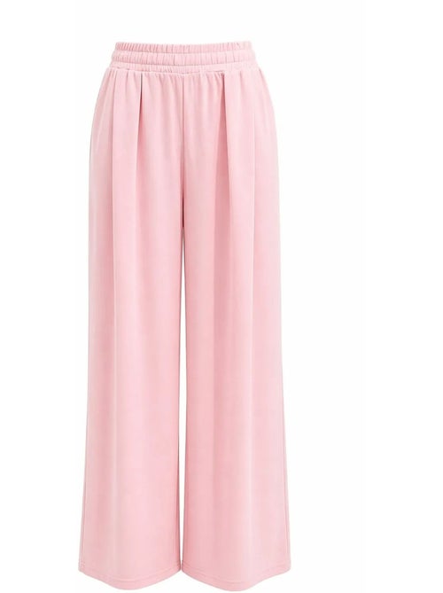 Ensemble coordonné en maille taille haute à jambe large avec encolure bateau mixray - Kiabi