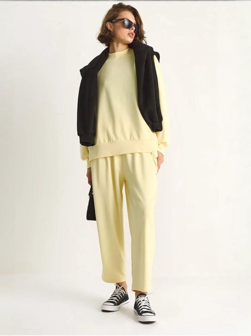 Ensemble coordonné en tricot à col ras du cou et jambes larges lucci - Kiabi