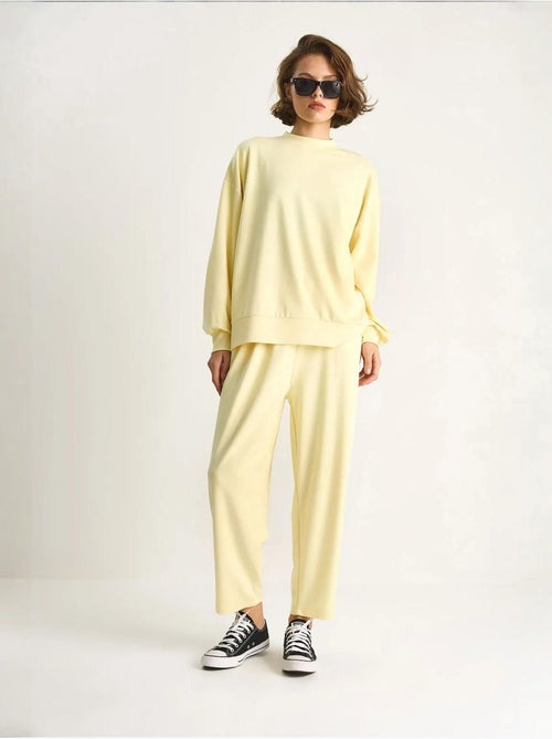 Ensemble coordonné en tricot à col ras du cou et jambes larges lucci - Kiabi