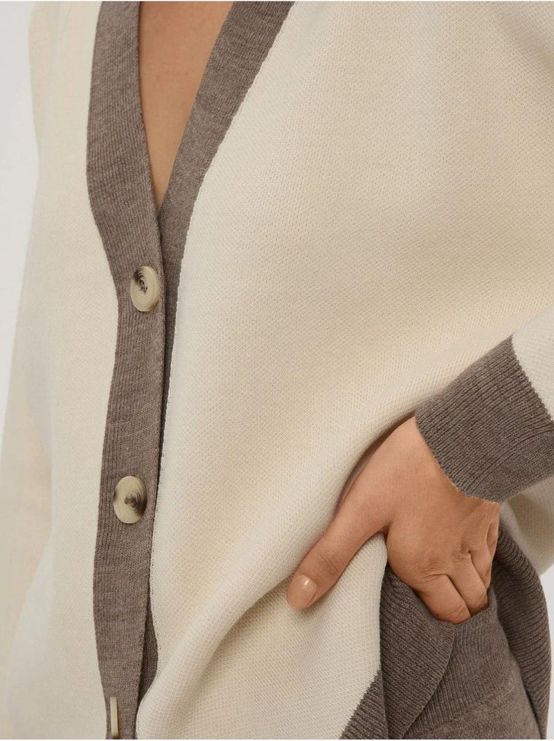 Ensemble coordonné en tricot texturé taille haute avec col boutonné Crème - Kiabi