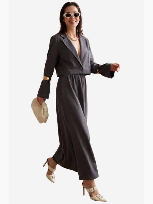 Ensemble coordonné jambes larges avec veste boutonnée my fashion - Kiabi