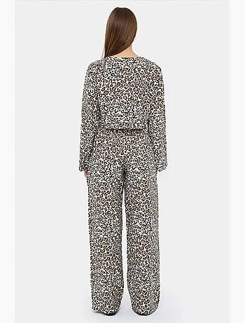 Ensemble coordonné taille haute à col en v et imprimé animal hiccup