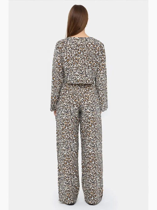 Ensemble coordonné taille haute à col en v et imprimé animal hiccup - Kiabi