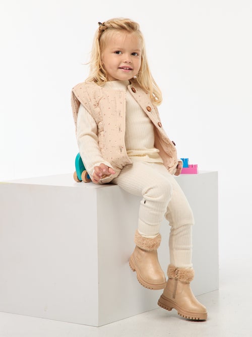 Ensemble côtelé avec veste sans manches - 3 pièces - Kiabi