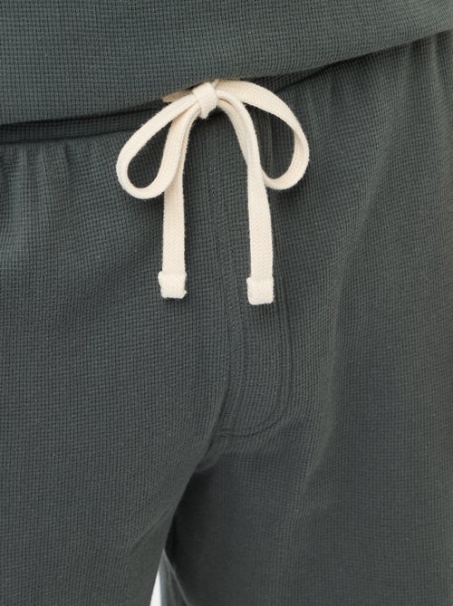 Ensemble court de pyjama en nid d'abeilles - 2 pièces - Kiabi