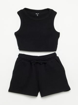 Ensemble court short + débardeur - 2 pièces