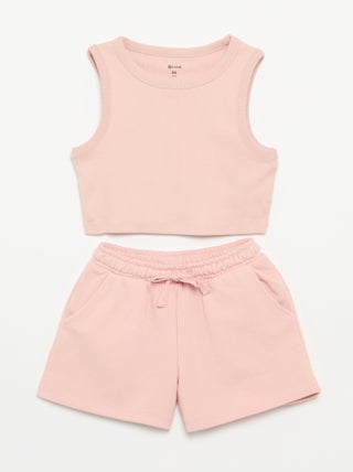 Ensemble court short + débardeur - 2 pièces