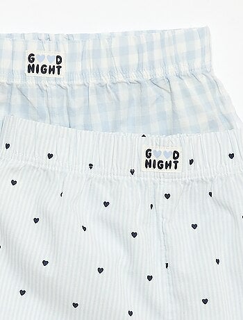 Ensemble de 2 shorts de nuit en popeline de coton