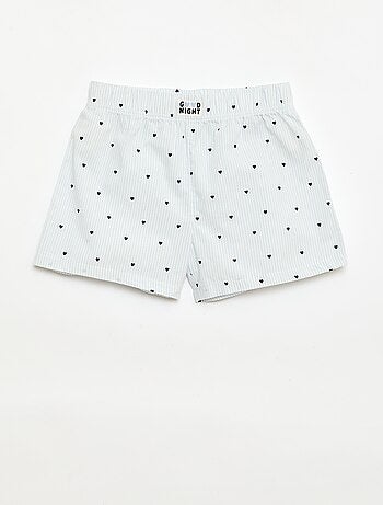 Ensemble de 2 shorts de nuit en popeline de coton