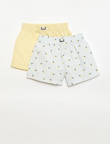 Ensemble de 2 shorts de nuit en popeline de coton