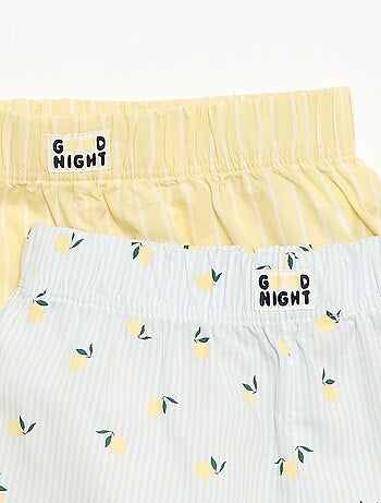 Ensemble de 2 shorts de nuit en popeline de coton