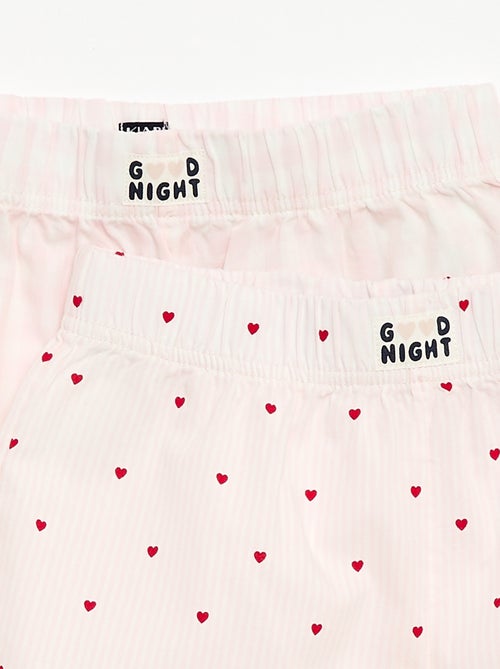 Ensemble de 2 shorts de nuit en popeline de coton - Kiabi