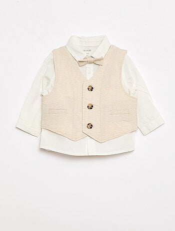 Ensemble de cérémonie 4 pièces en coton et lin