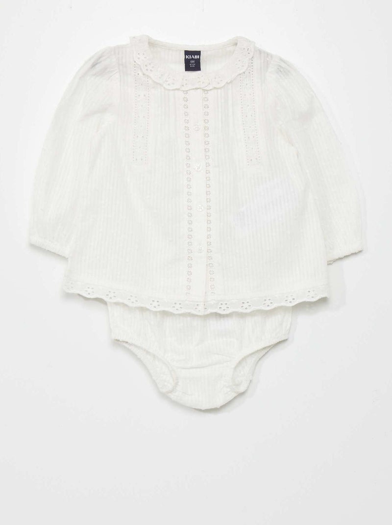 Ensemble de cérémonie à plumetis - 2 pièces Beige - Kiabi