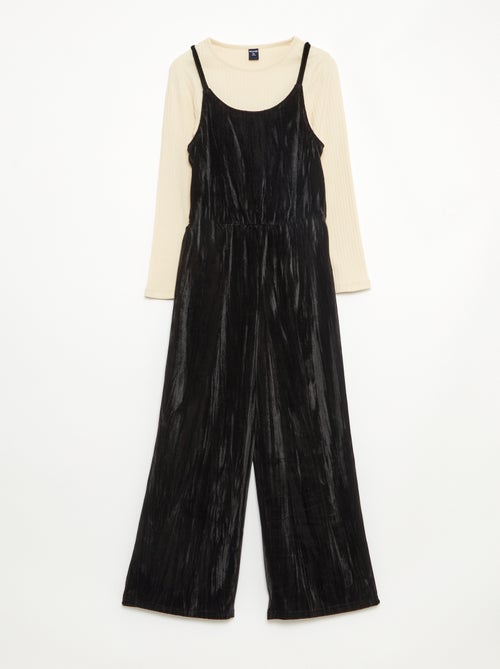 Ensemble de fêtes T-shirt + combinaison à bretelles - Kiabi