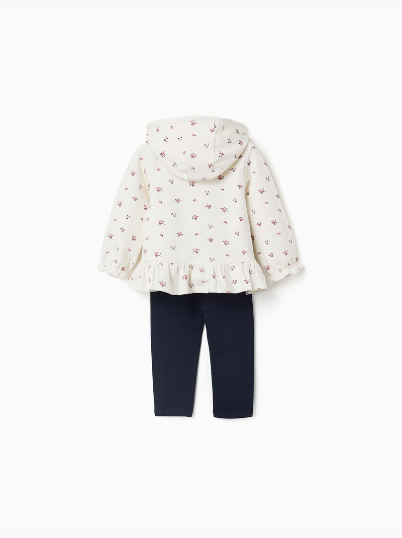 Ensemble de jogging 3 pièces en coton avec imprimé floral Blanc - Kiabi