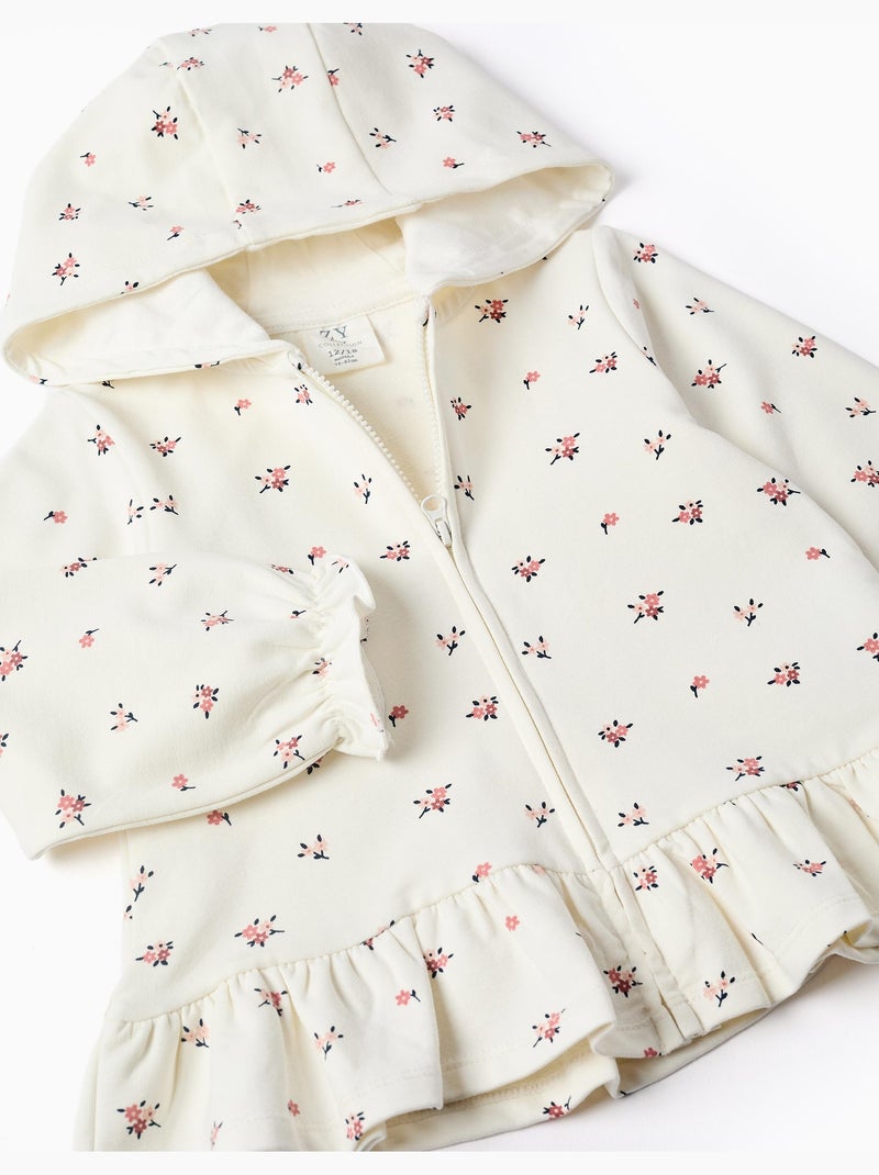 Ensemble de jogging 3 pièces en coton avec imprimé floral Blanc - Kiabi