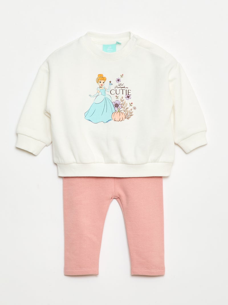 Ensemble de jogging 'Disney' 'Cendrillon' sweat + pantalon - 2 pièces Blanc - Kiabi