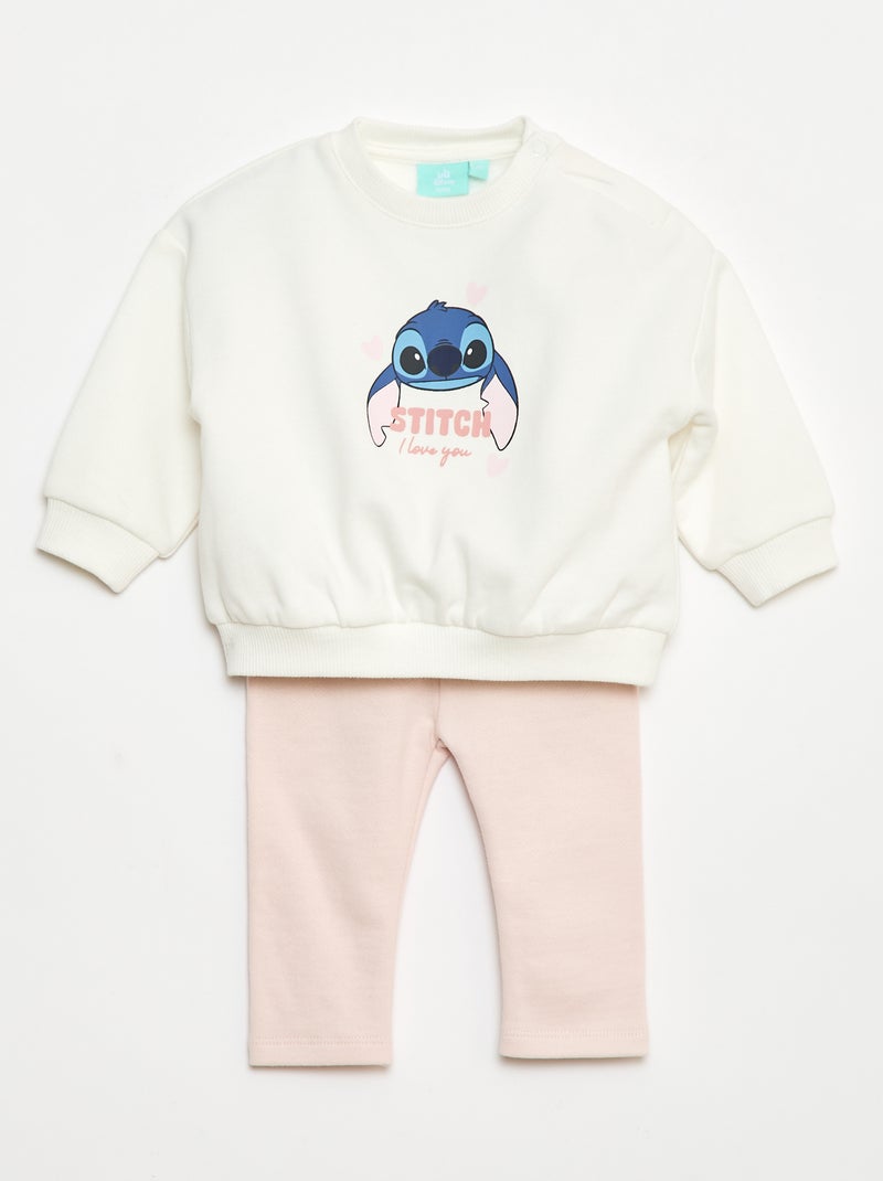 Ensemble de jogging 'Disney' 'Stitch' sweat + pantalon - 2 pièces Blanc - Kiabi