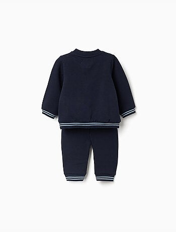 Ensemble de jogging en coton peigné à rayures