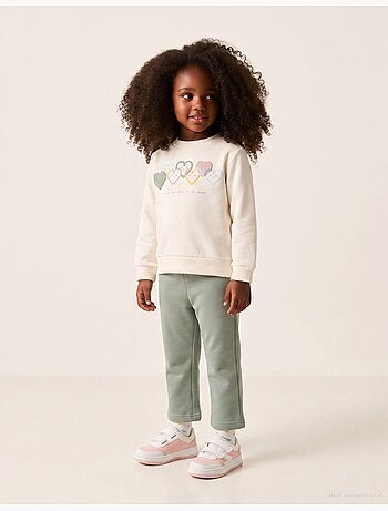 Ensemble de jogging en coton peigné avec imprimé cœur