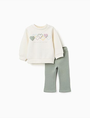 Ensemble de jogging en coton peigné avec imprimé cœur