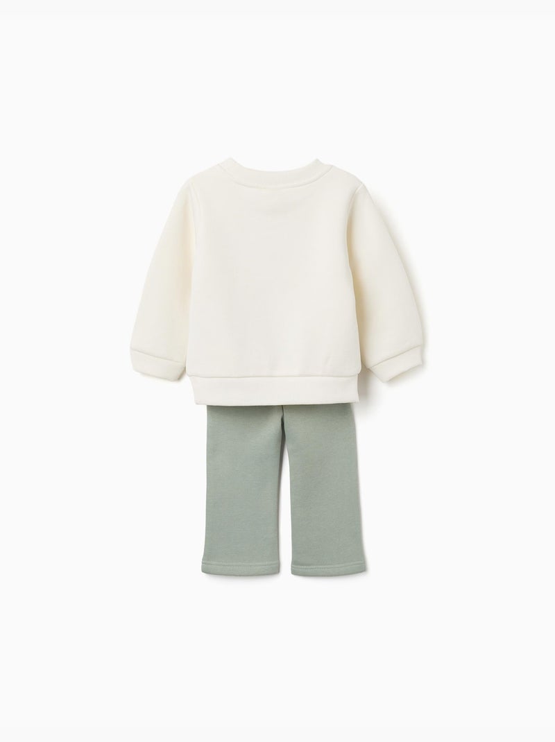Ensemble de jogging en coton peigné avec imprimé cœur Blanc - Kiabi