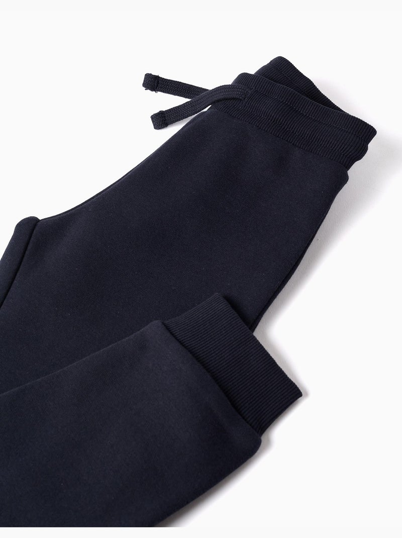 Ensemble de jogging en coton peigné avec imprimé Creative Bleu foncé - Kiabi