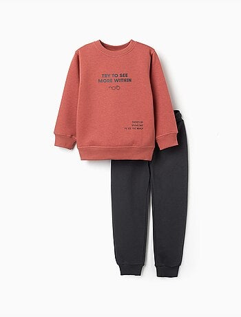 Ensemble de jogging en coton peigné avec imprimé