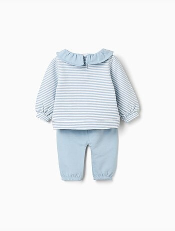 Ensemble de jogging en coton peigné avec volants