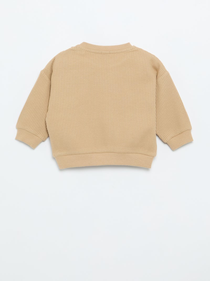 Ensemble de jogging en matière gaufrée - 2 pièces Beige - Kiabi